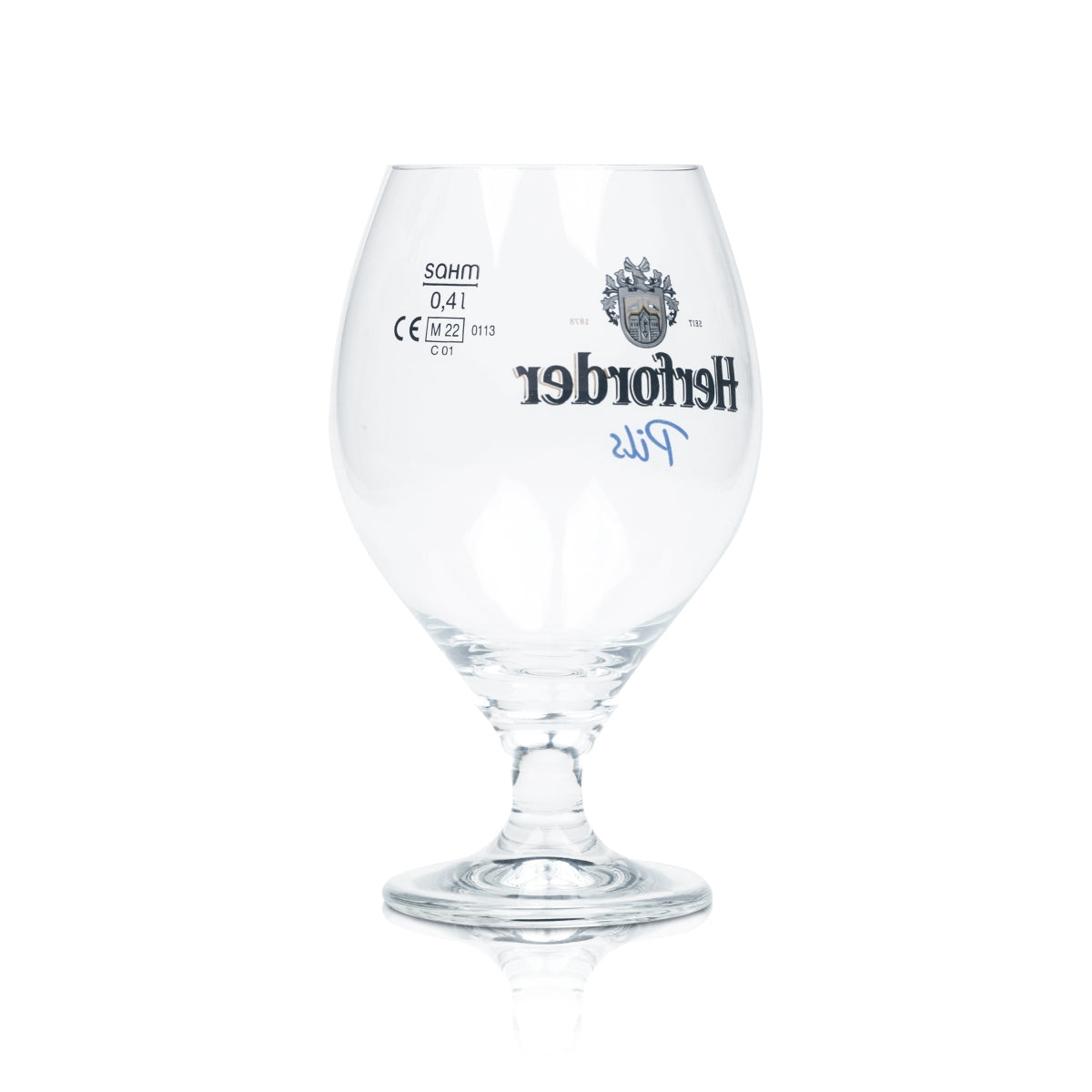 6x Herforder beer glass 0.4l trophy pilsner glasses tulip balloon stemmed glass brewery – View 3