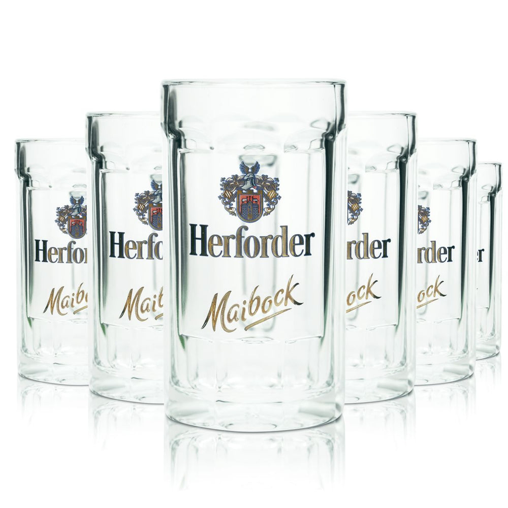6x Herford beer glass 0.2l contour glass beer mug Humepn Maibock Seidel glasses set