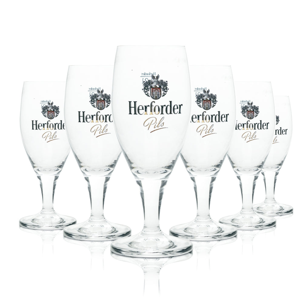 6x Herforder Pils beer glass 0.2 l tulip Jupiter Rastal trophy glasses brewery beer