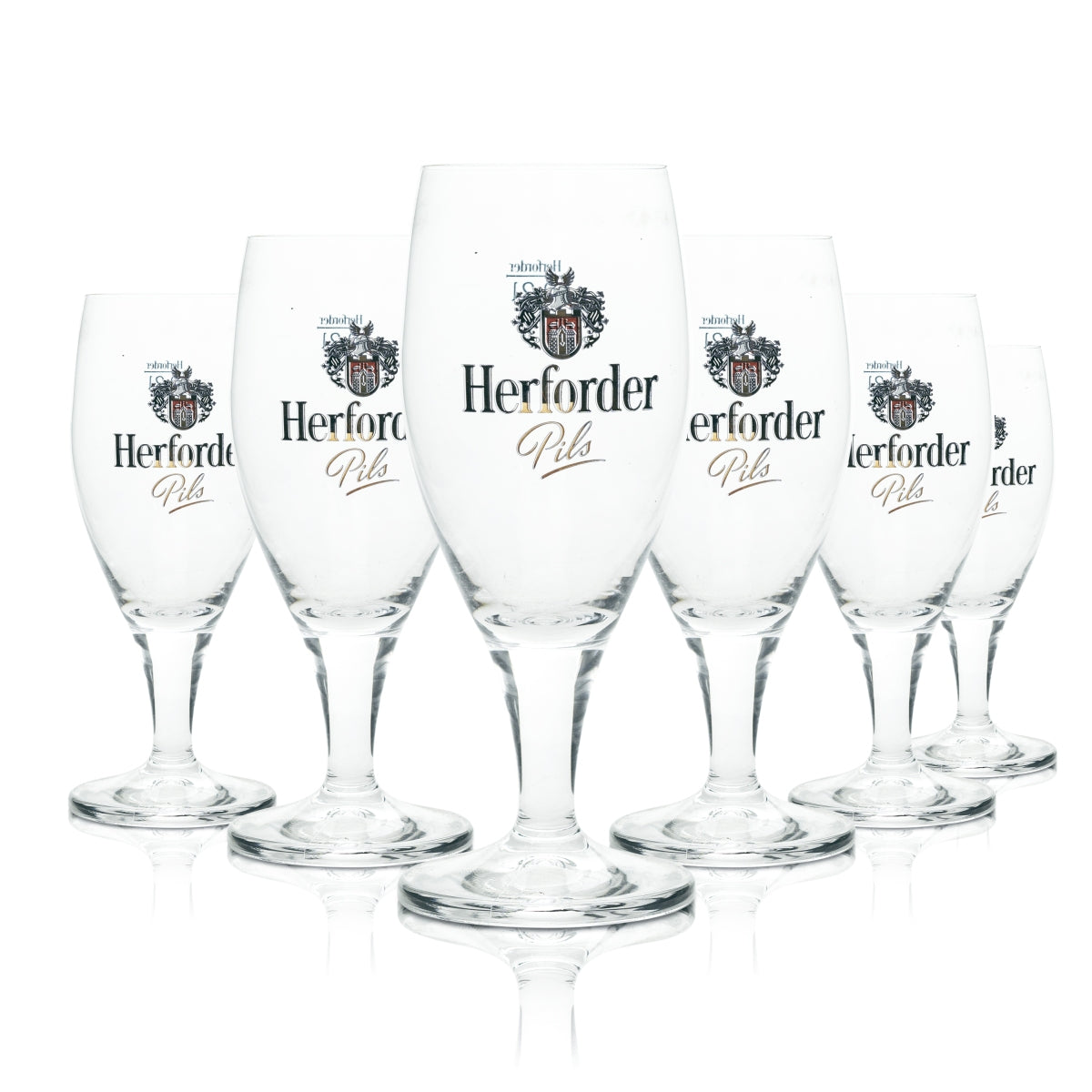 6x Herforder Pils beer glass 0.2 l tulip Jupiter Rastal trophy glasses brewery beer