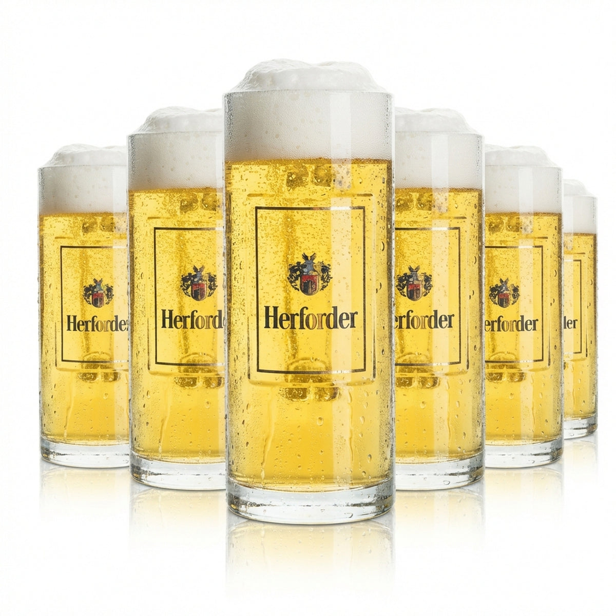 6x Herforder Pils beer glass 0.5l mug Wallenstein Sahm Seidel Henkel glasses Beer
