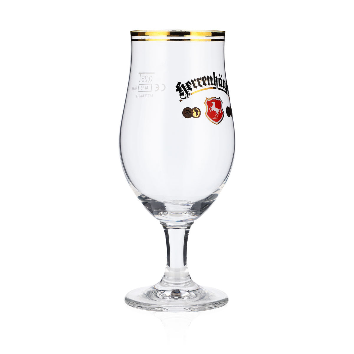 6x Herrenhäufer beer glasses, 0.25 l, bulbous, goblet shape, gold rim – View 3