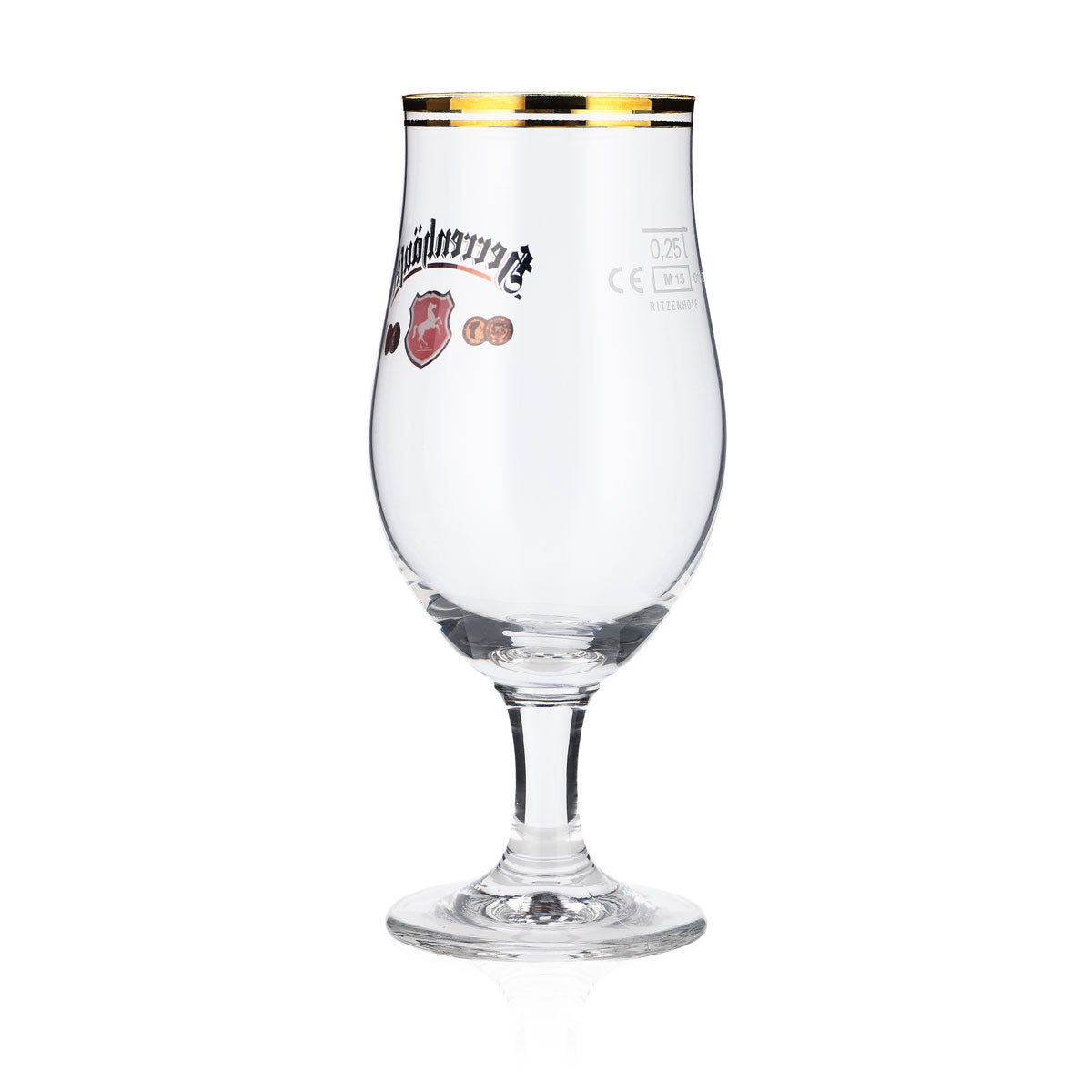 6x Herrenhäufer beer glasses, 0.25 l, bulbous, goblet shape, gold rim – View 4