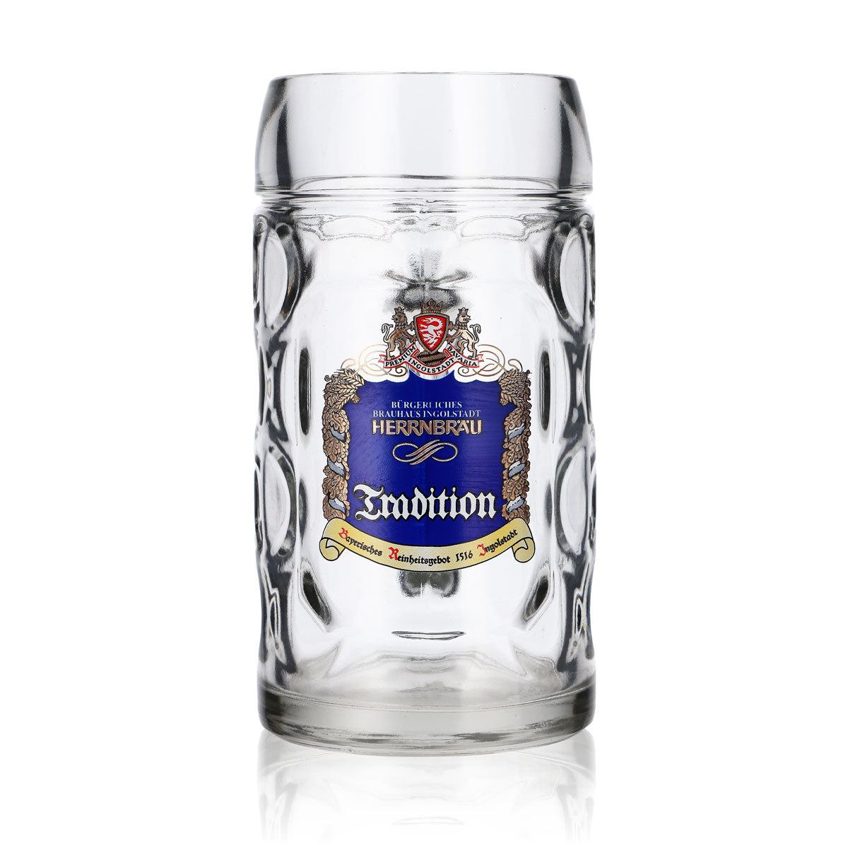 6x Herrnbräu beer glass mug beer mug 0.5l "Tradition" blue Stölzle – View 2