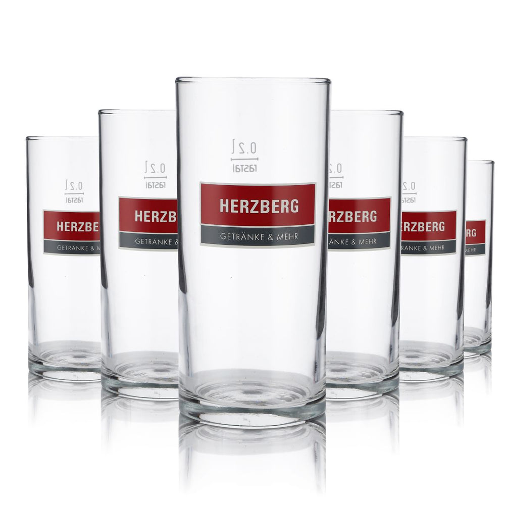 6x Herzberg glass 0,2l Willi Becher Stange Trimnkglas glasses set water juice soda