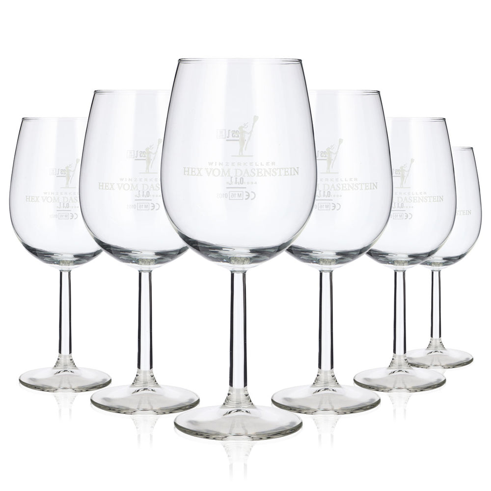 6 Hex Wine Glasses from Dasenstein, 0.45 L Goblet, Winzerkeller Böckling (Set of 6)