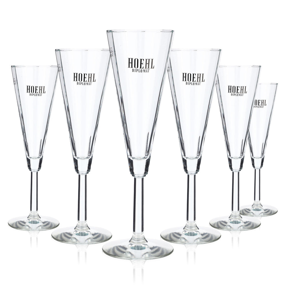 6x Hoehl Diplomat sparkling wine glasses Cavaglasses 0.1l 12-sided Imperial Durabor