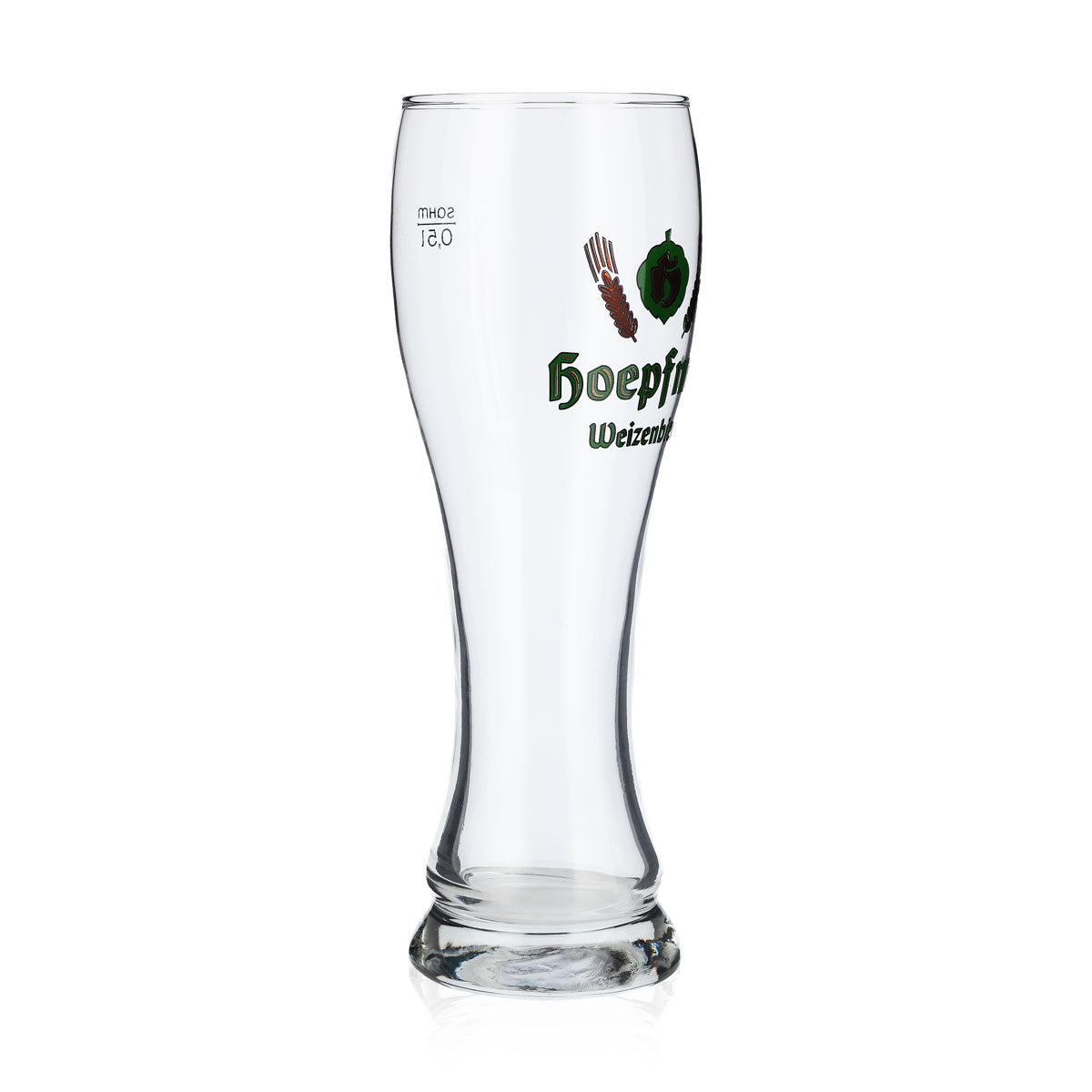 6x Hoepfner beer glass 0.5l wheat beer glass green logo Sahm Walchensee – View 3