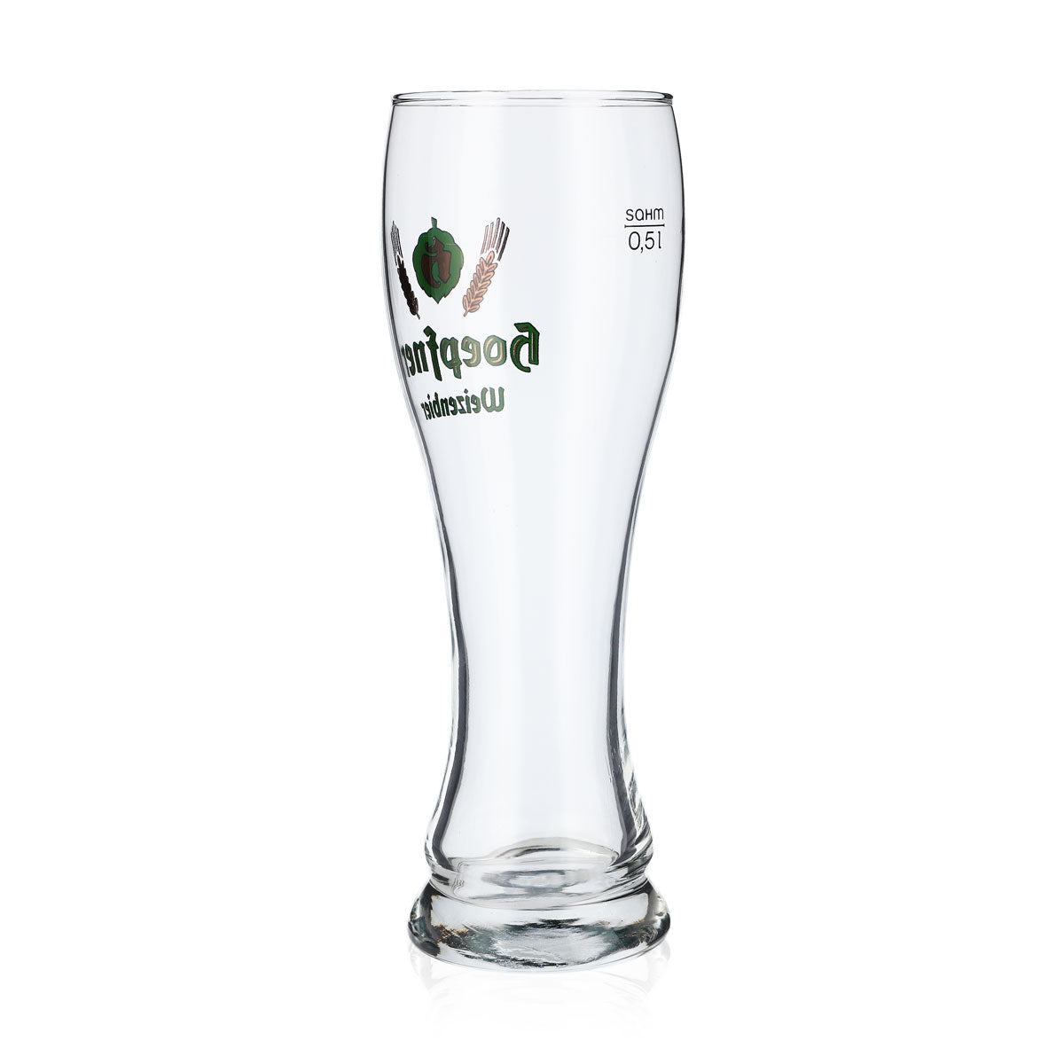 6x Hoepfner beer glass 0.5l wheat beer glass green logo Sahm Walchensee – View 4