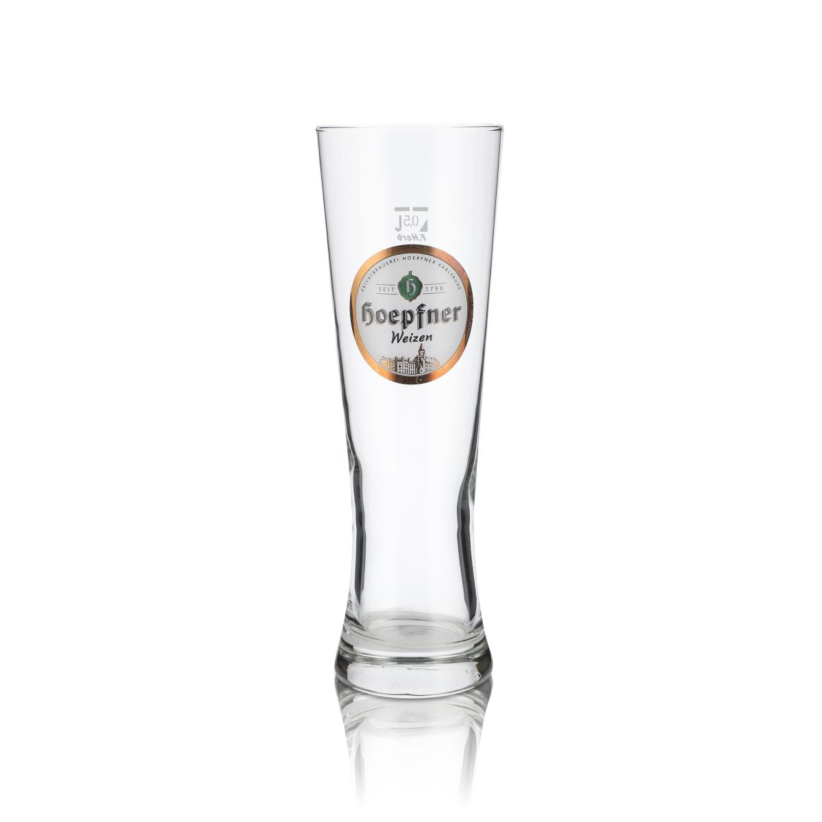 6x Hoepfner glass 0.5l wheat beer glass Hefeweizen glass set Kralsruhe brewery – View 2