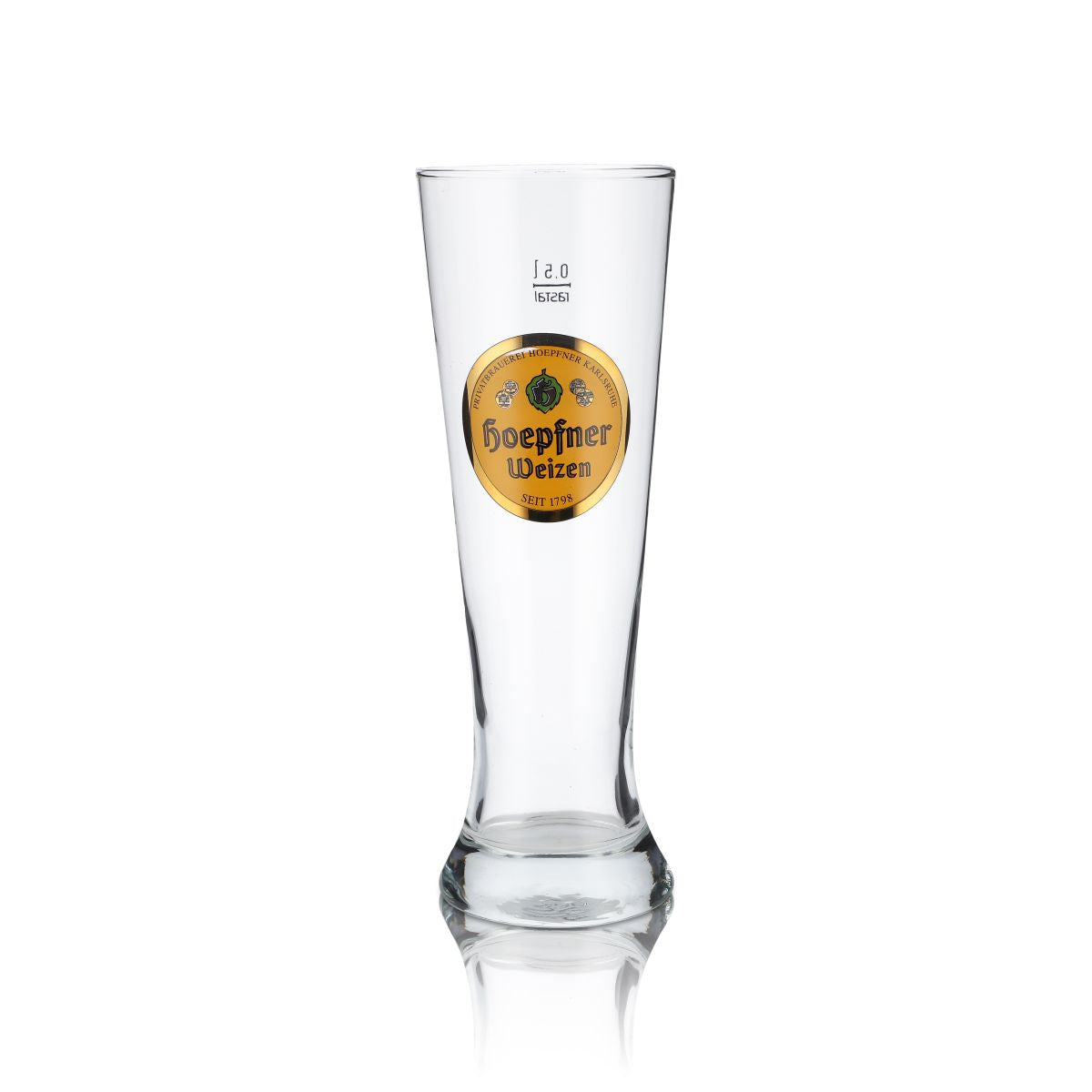 6x Hoepfner glass 0.5l wheat beer glass Hefeweizen glass set Karlsruhe brewery – View 2