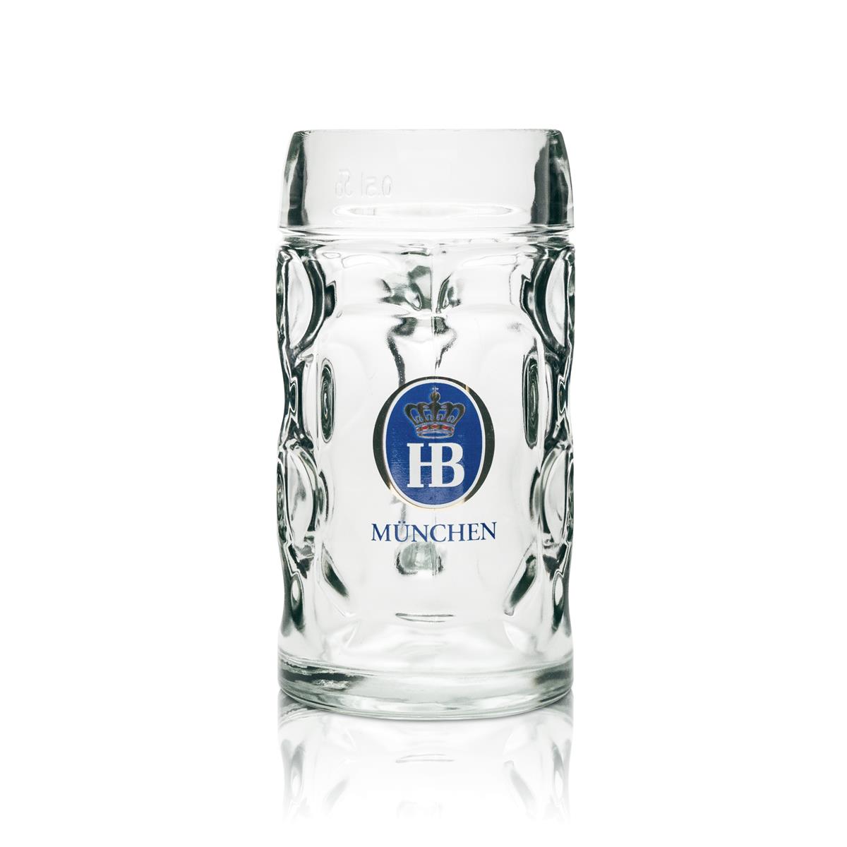 6x Hofbräu Munich Beer Glass 0.5l Mug Isar-Seidel – View 2