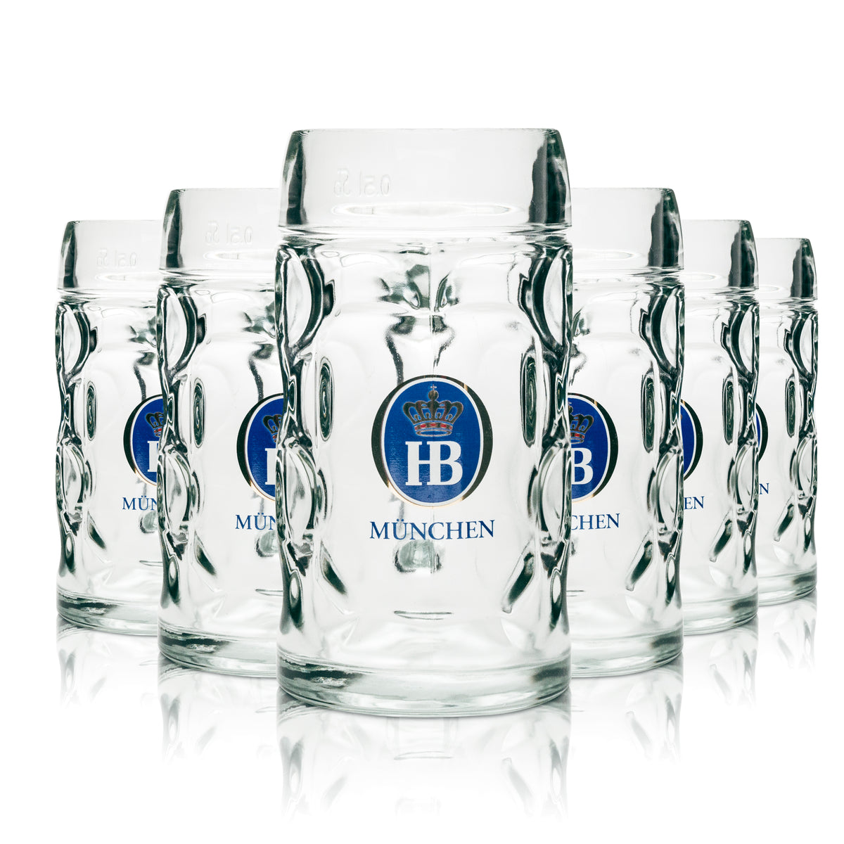 6x Hofbräu Munich Beer Glass 0.5l Mug Isar-Seidel – View 4