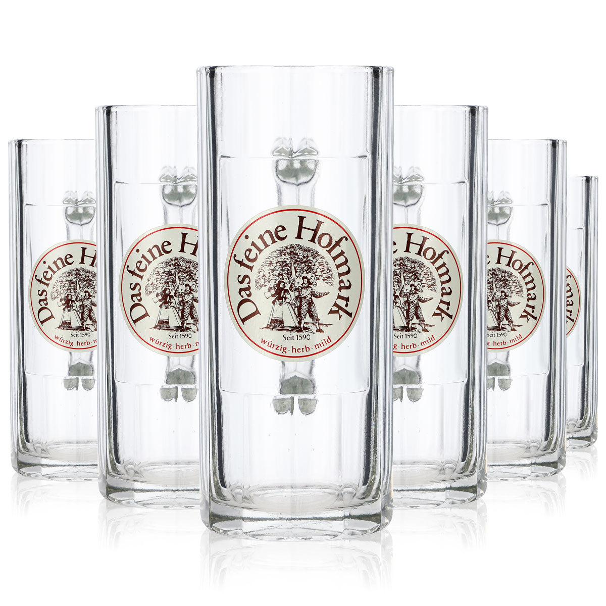 6x Hofmark glass 0.3l beer mug The fine Hofmark tankard mug glass set Brewery – View 7