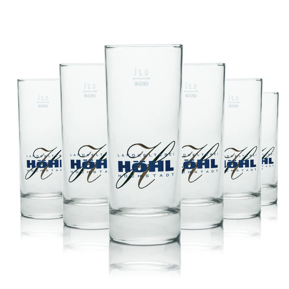 6x Höhl glass 0.2 l cup long drink glasses apple wine mead cider cider must catering