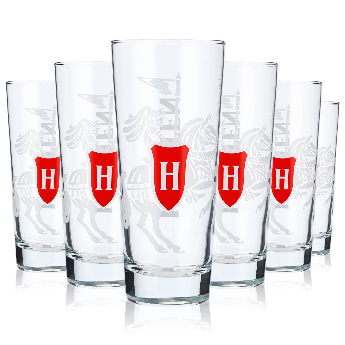 6x Holsten beer glass 0.3l Willi mug beer glasses logo white vertical – View 6