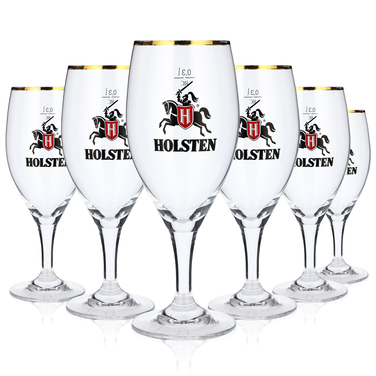 6x Holsten beer glasses  0.3 l goblets with gold rim Ritzenhoff – View 5