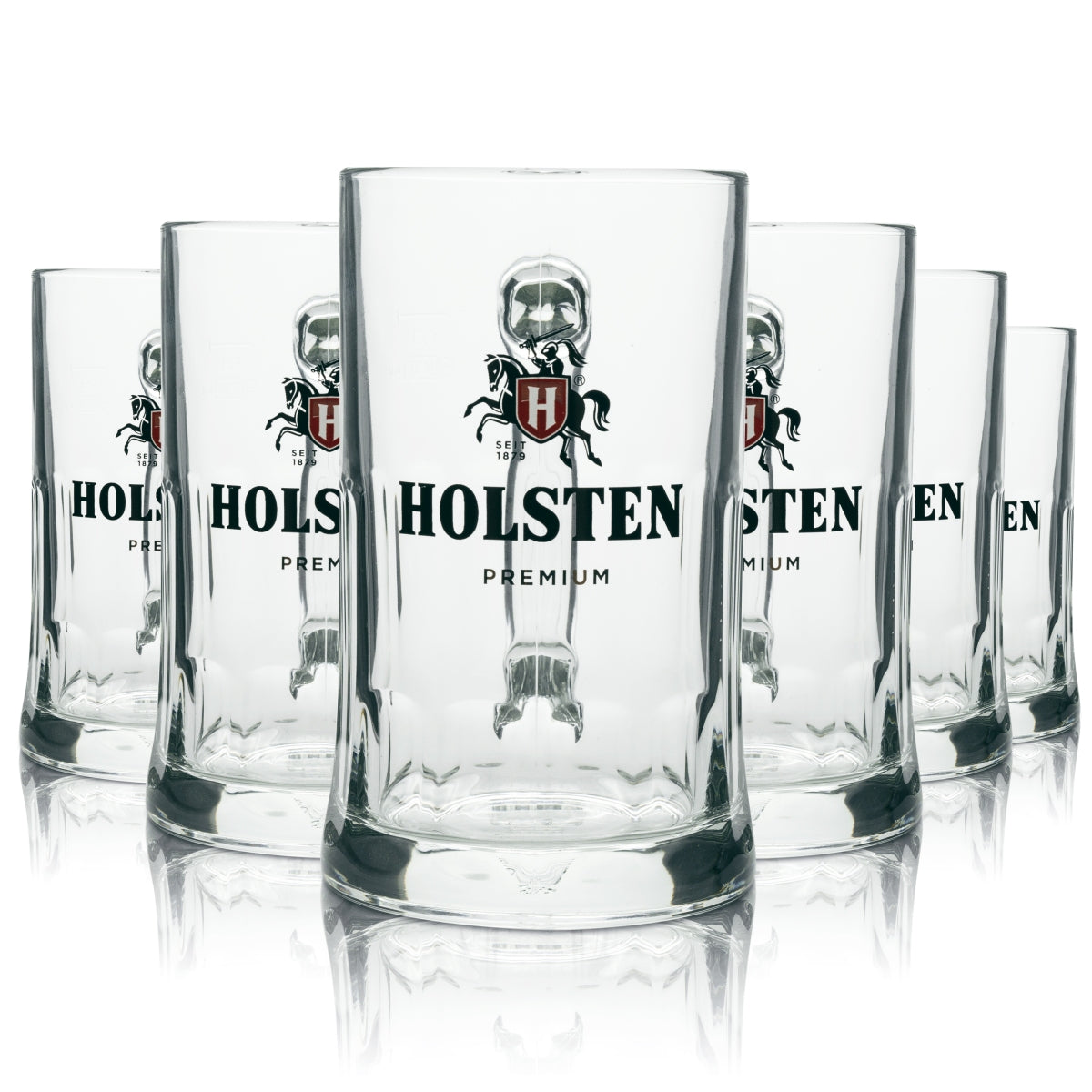 6x Holsten Beer Glass Mug Premium 500ml sahm