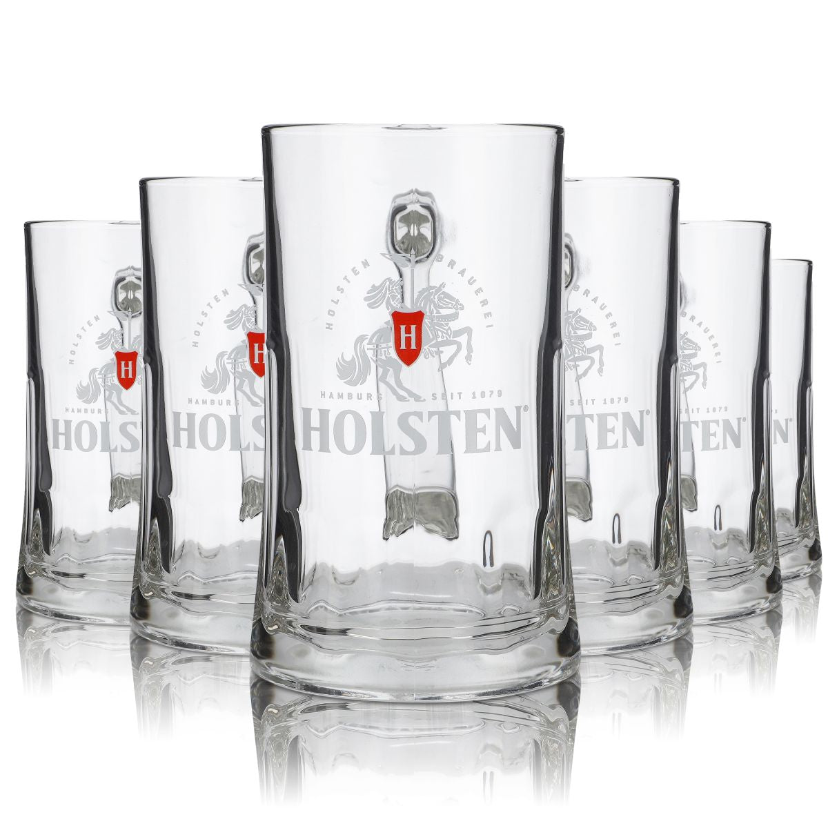 6x Holsten glass 0,4l beer mug beer pilsner glasses set brewery