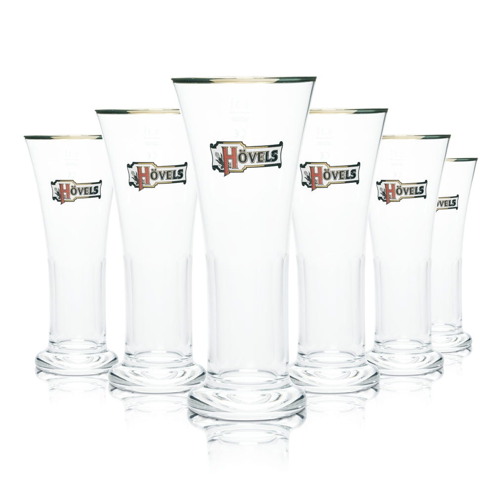 6x Hövels glass 0.3l beer trophy with gold rim Viktoria cup glasses Dortmund brewery