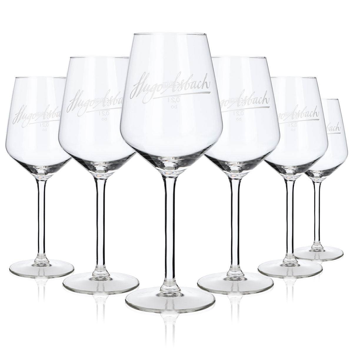 6x Hugo Glass 0.37l Asbach Wine Glasses Set Aperitif Cocktail Long Drink Goblet Glasses – View 5