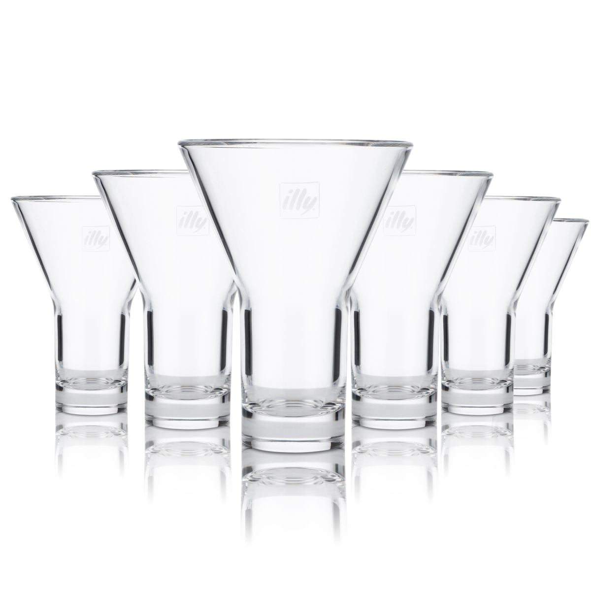 6x Illy glass 0,19l coffee mug VForm Espresso Mocha Italy Gastro Cafe Bistro