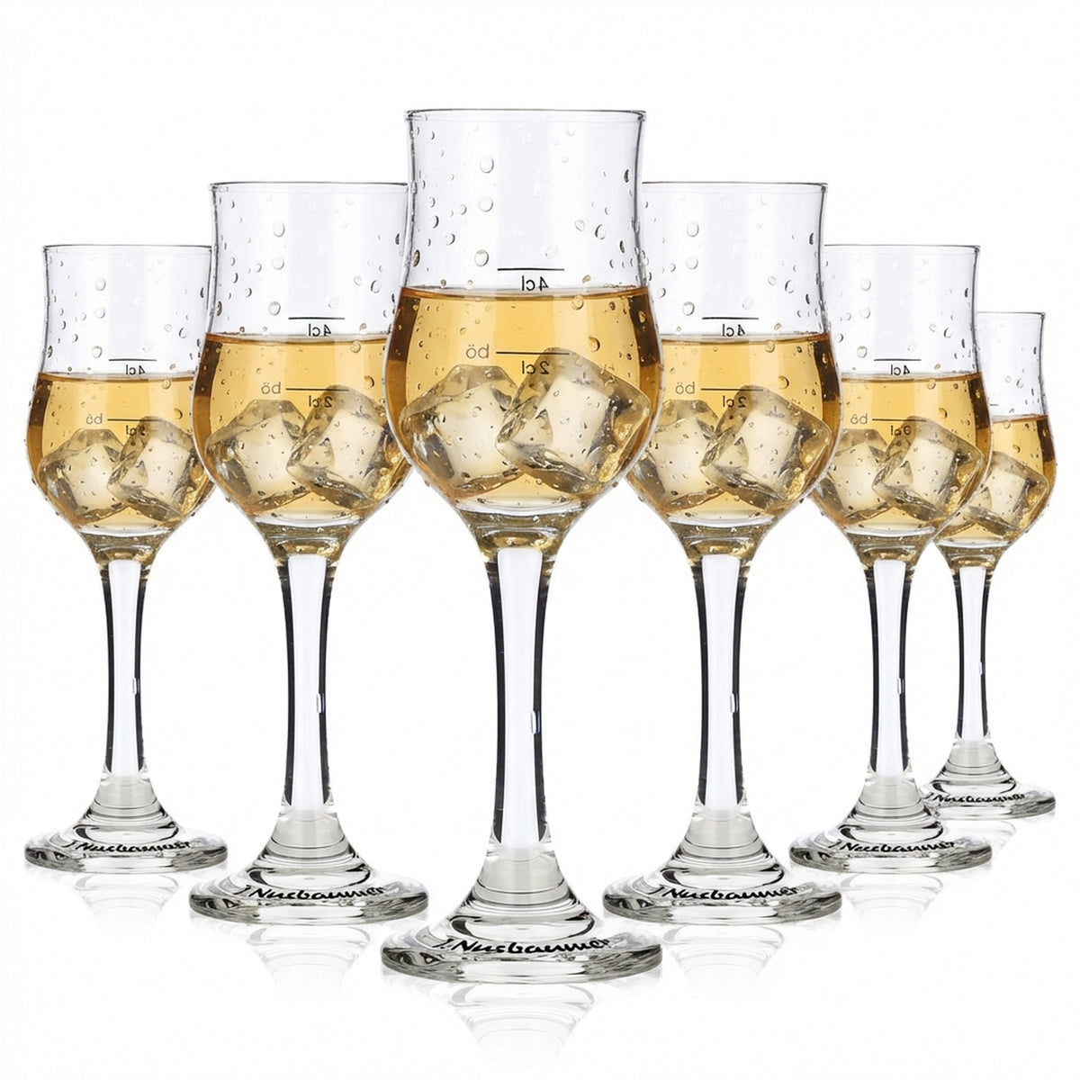 6x J. Nusbaumer Schnapps Glass Shot Glass Stamper  2cl/4cl Schnapps Glass Böckling