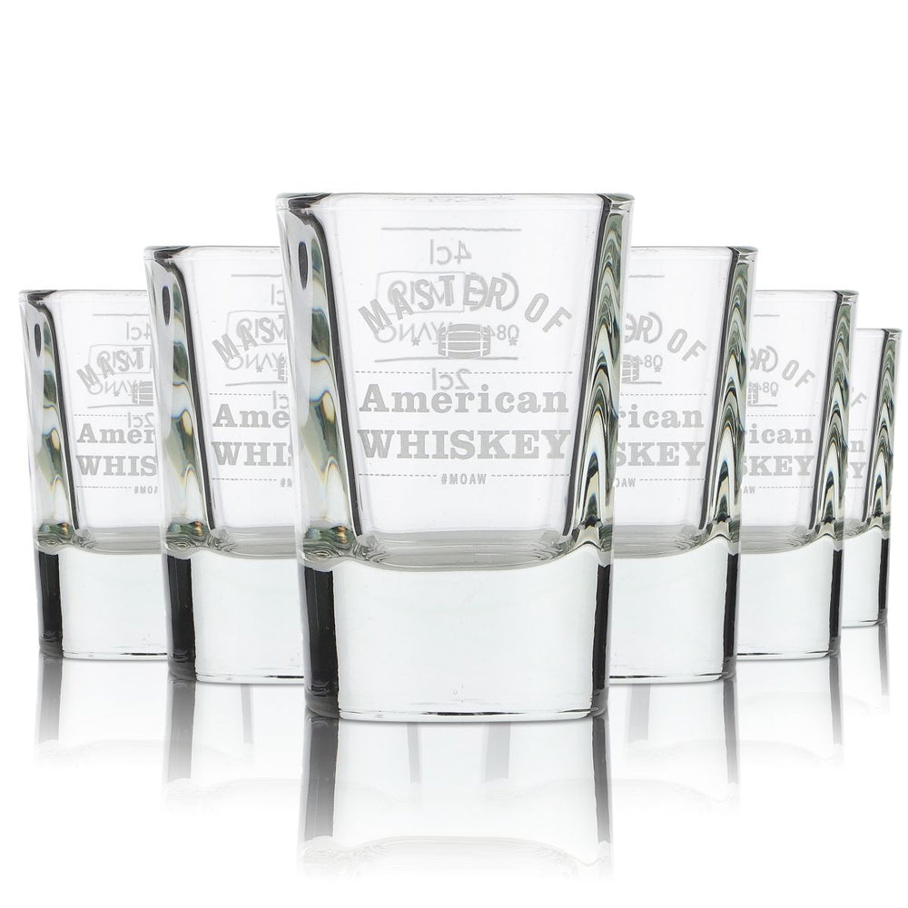 6x Jack Daniels Glass 4cl Shots Short Shot Glasses Master of American Whiskey