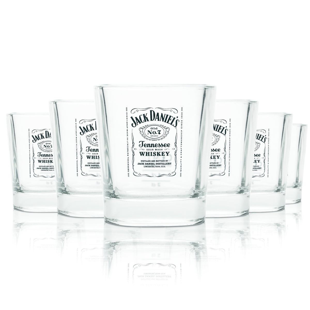 6x Jack Daniels Whiskey Glass 0.27l Tumbler Mug Long Drink Glasses Old No 7