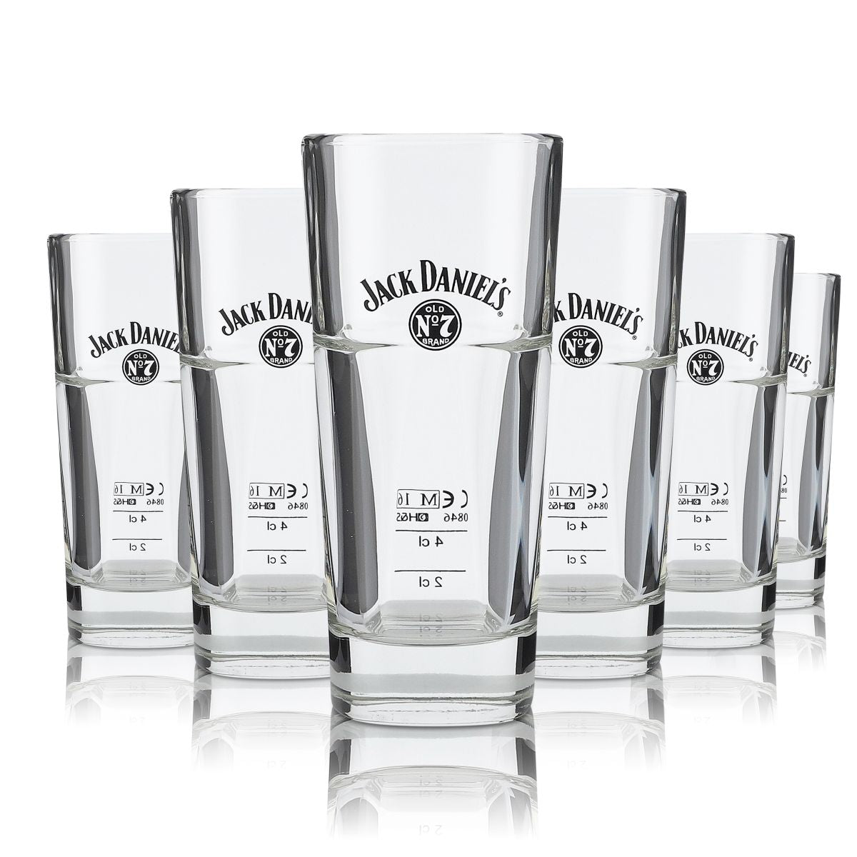 6x Jack Daniels Whiskey Glass Long Drink Stackable – View 4