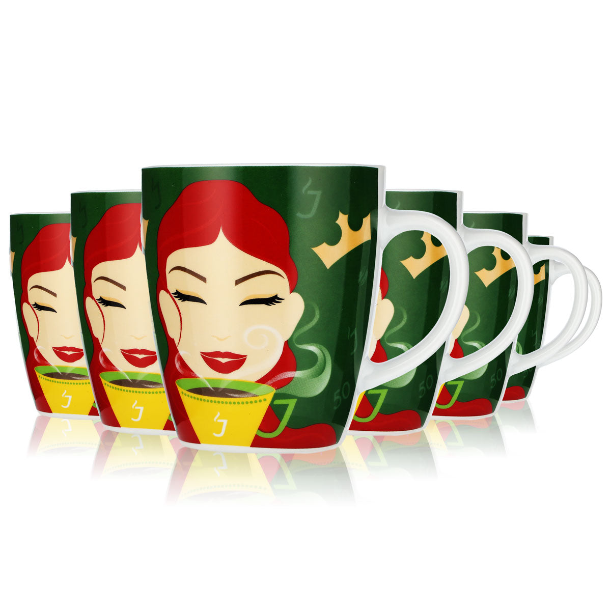 6x Jacobs Coffee Cup Coffee Mug Collectible Mug 14th Edition Ritzenhoff 0.35l