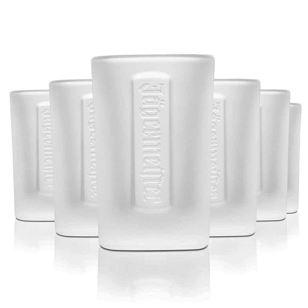 6x Jägermeister Glass 2cl Frosted Shot Shot Glasses Contour Relief