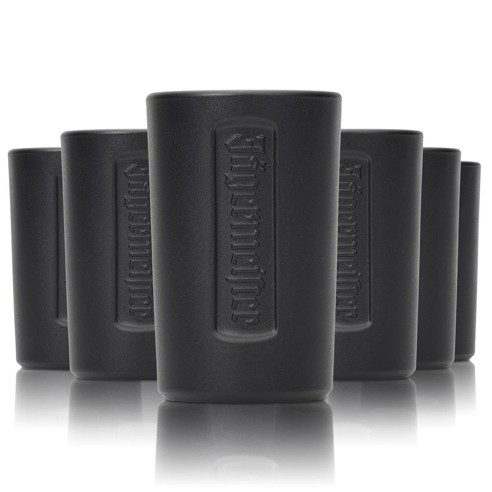 6x Jägermeister Shot Glasses, Short 2cl Black Matt Stamper Glasses, Schnapps, Catering