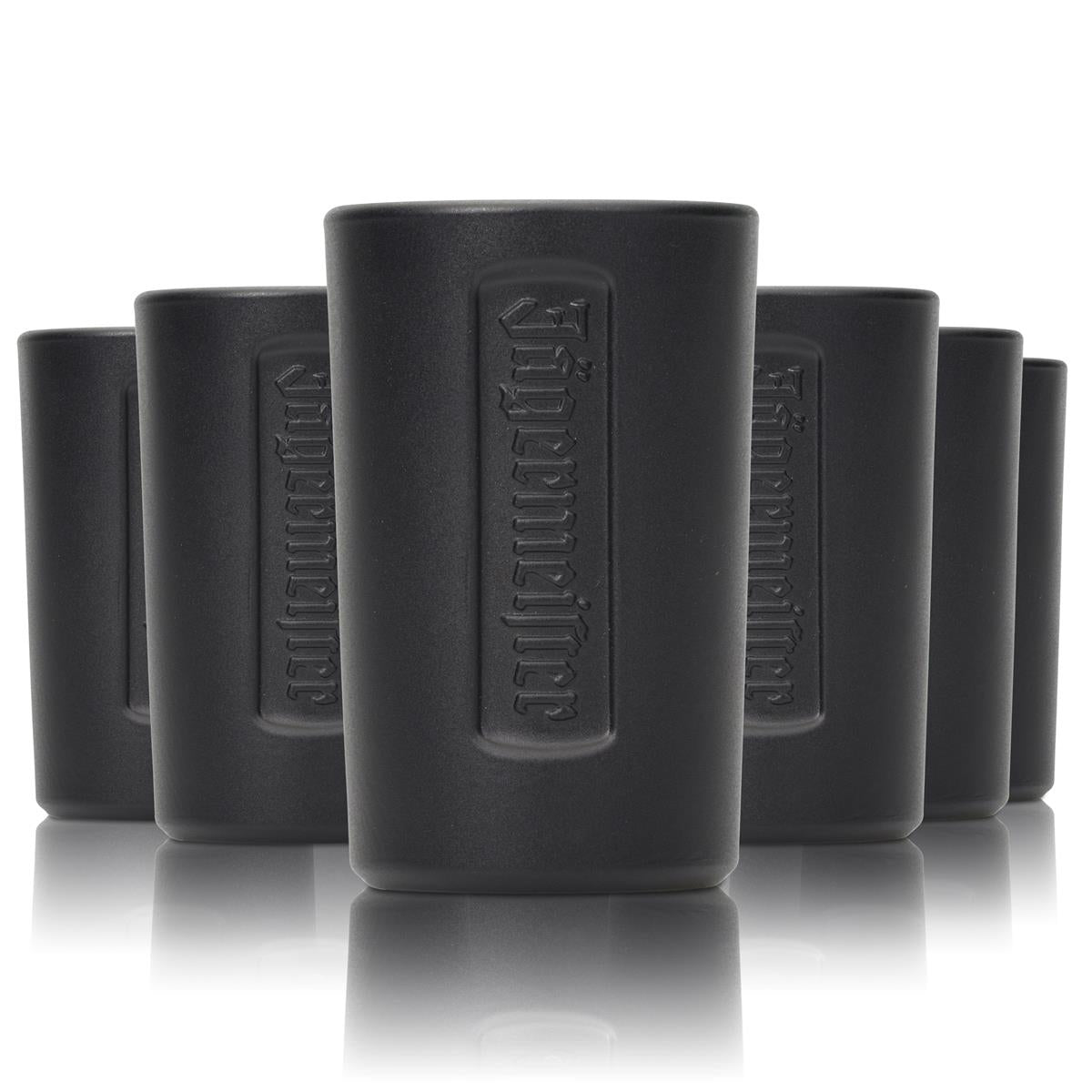 6x Jägermeister Shot Glasses, Short 2cl Black Matt Stamper Glasses, Schnapps, Catering