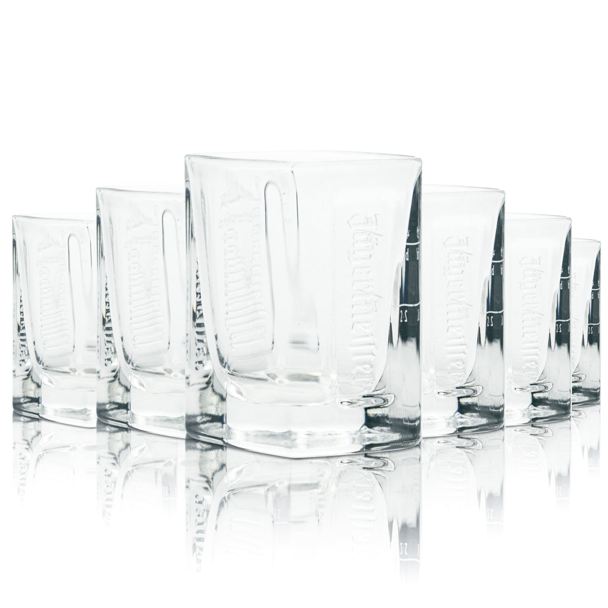 6x Jägermeister Manifesto Glass 2cl 4cl Shot Glasses Relief Schnapps Shot Glasses