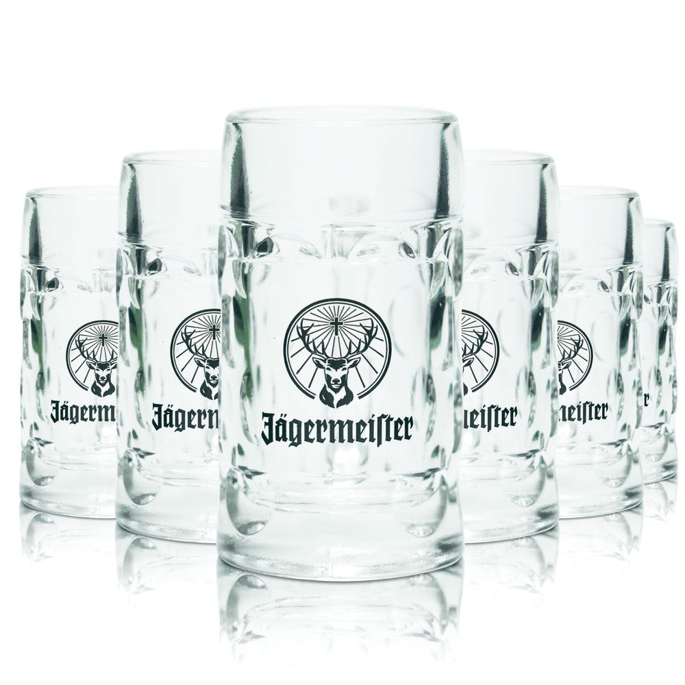 6x Jägermeister shot glass, 5cl beer mug, shot glass, liqueur glass