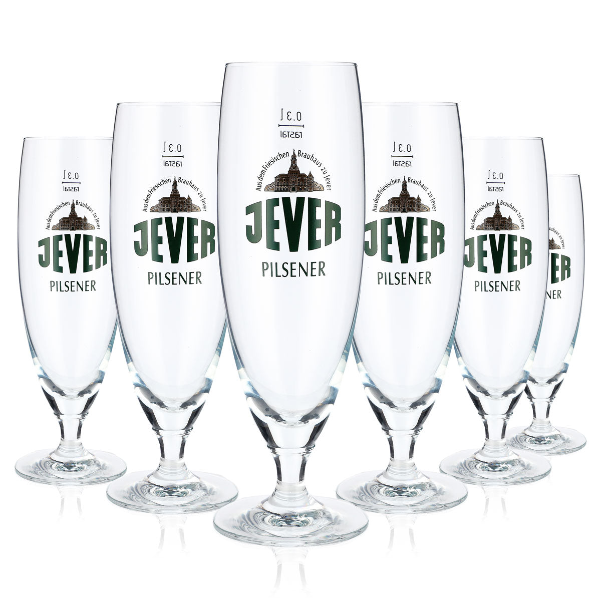 6x Jever Beer Glass 0.3l Trophy Glass Beer Glasses "Pilsener" Lettering Rastal – View 4