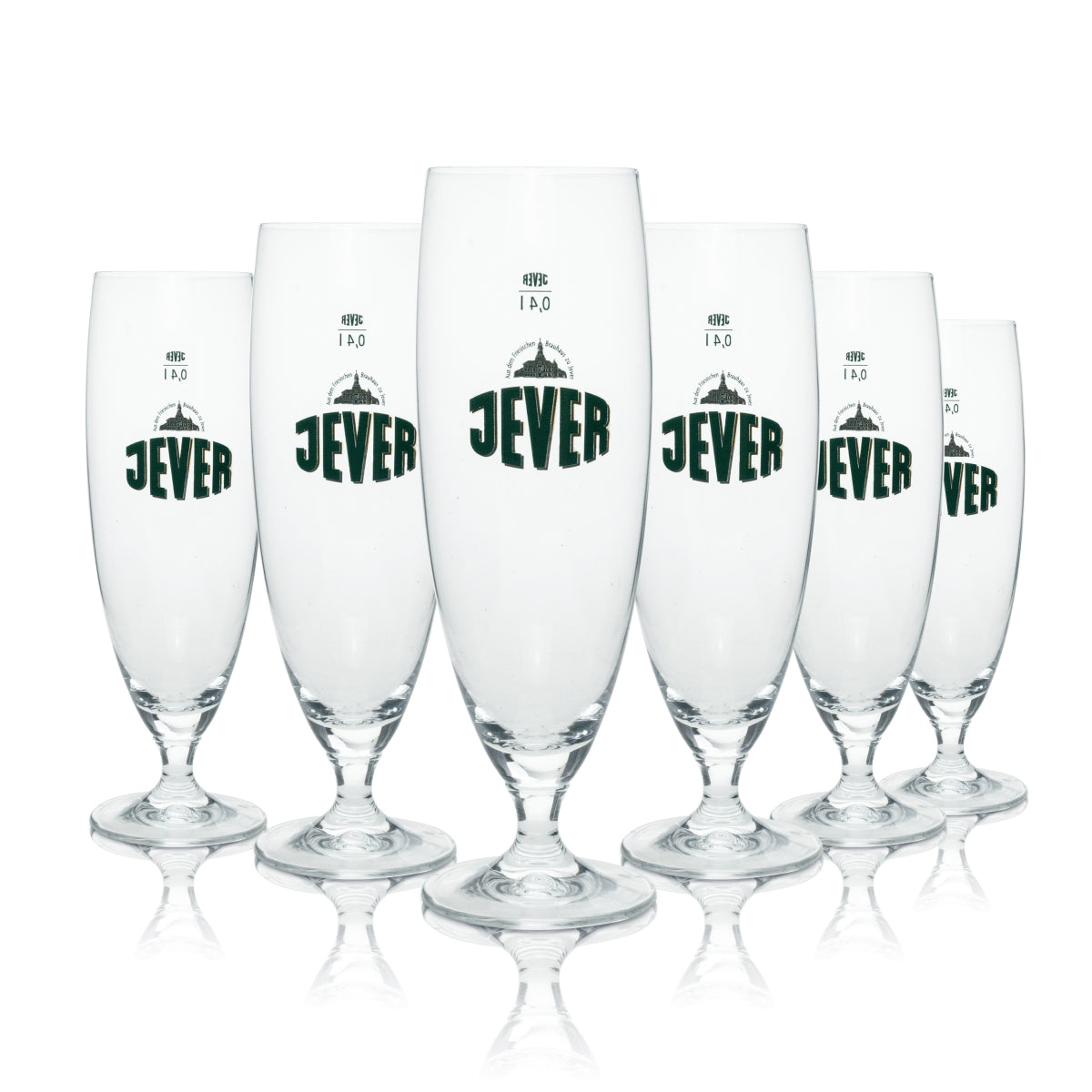 6x Jever Beer Glass 0.4l Goblet Tulip Glasses Pilsener Gastro Calibrated Brewery Nord