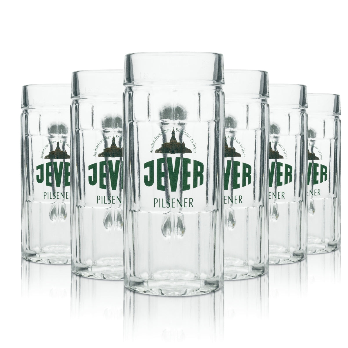 6x Jever beer glass mug Pilsener 0.25l rastal