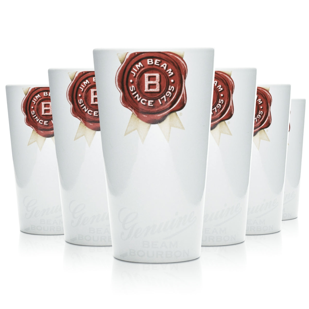 6x Jim Beam ceramic mug set, 0.4 l – earthenware mug without handle for whiskey, long drinks, and hot beverages