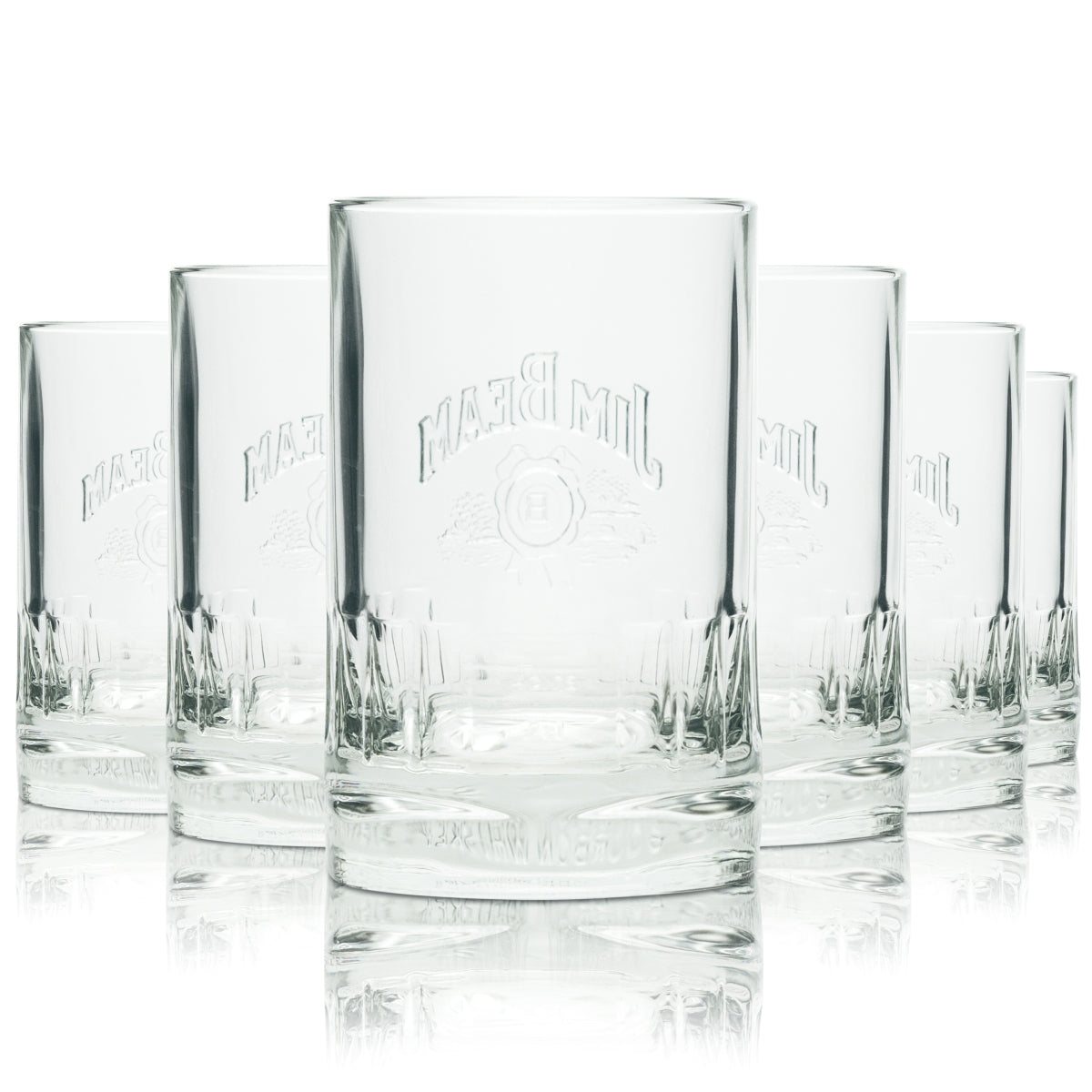 6x Jim Beam Rum Glass Exclusive Tumbler Square Base