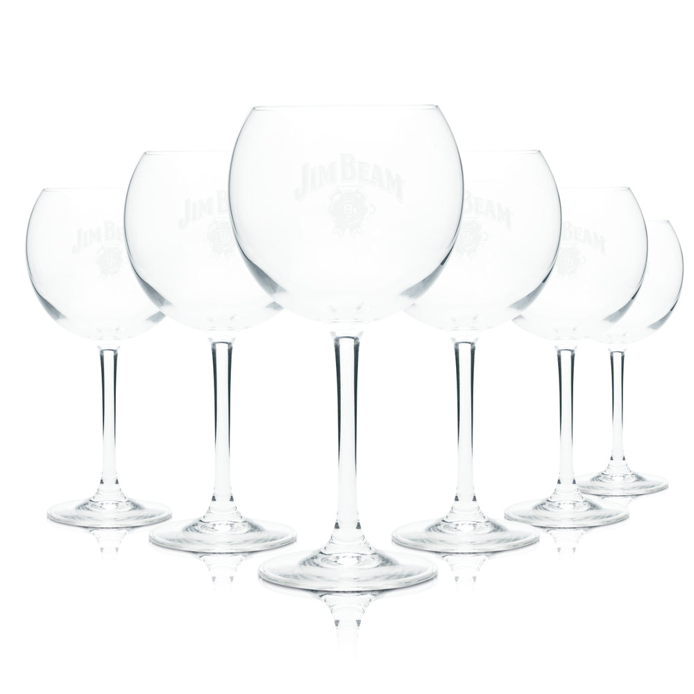 6x Jim Beam Whiskey Glass 0.3l Balloon Style Goblet Glasses Sunshine Bourbon Gastro