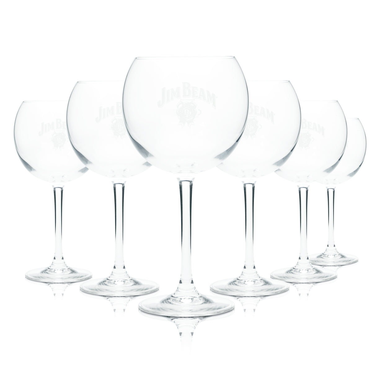 6x Jim Beam Whiskey Glass 0.3l Balloon Style Goblet Glasses Sunshine Bourbon Gastro