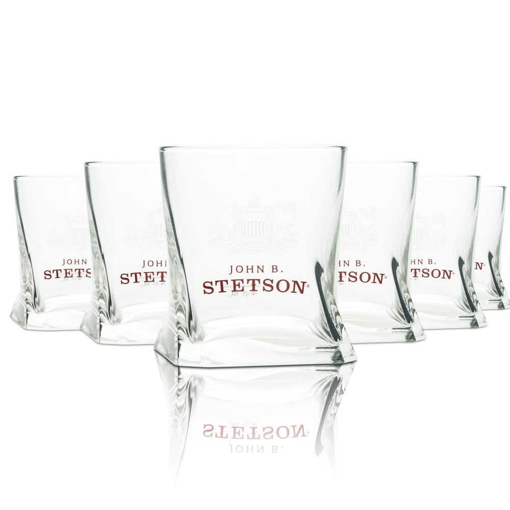6x John B Stetson Whiskey Glass 0.35l Tumbler Glasses Nosing Tasting On Ice America
