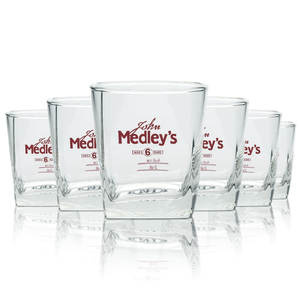 6x John Medley's Whiskey Glass 0.2L Tumbler Glasses Tasting Glasses Bourbon