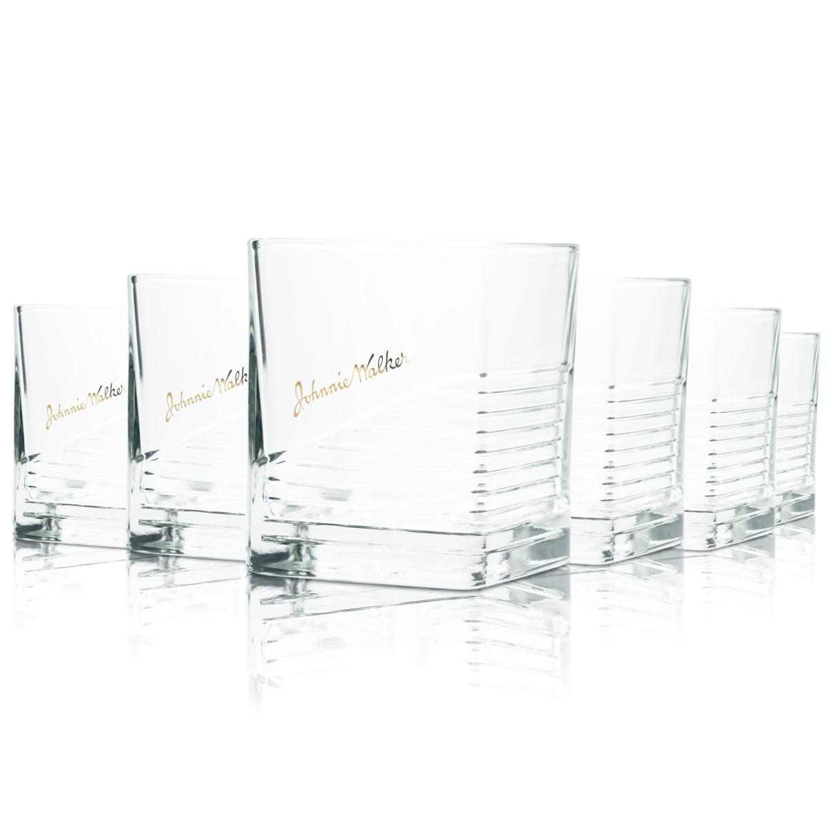 6x Johnnie Walker Whiskey Glass 0.2L Tumbler Glasses Red Gold Black Green Scotch