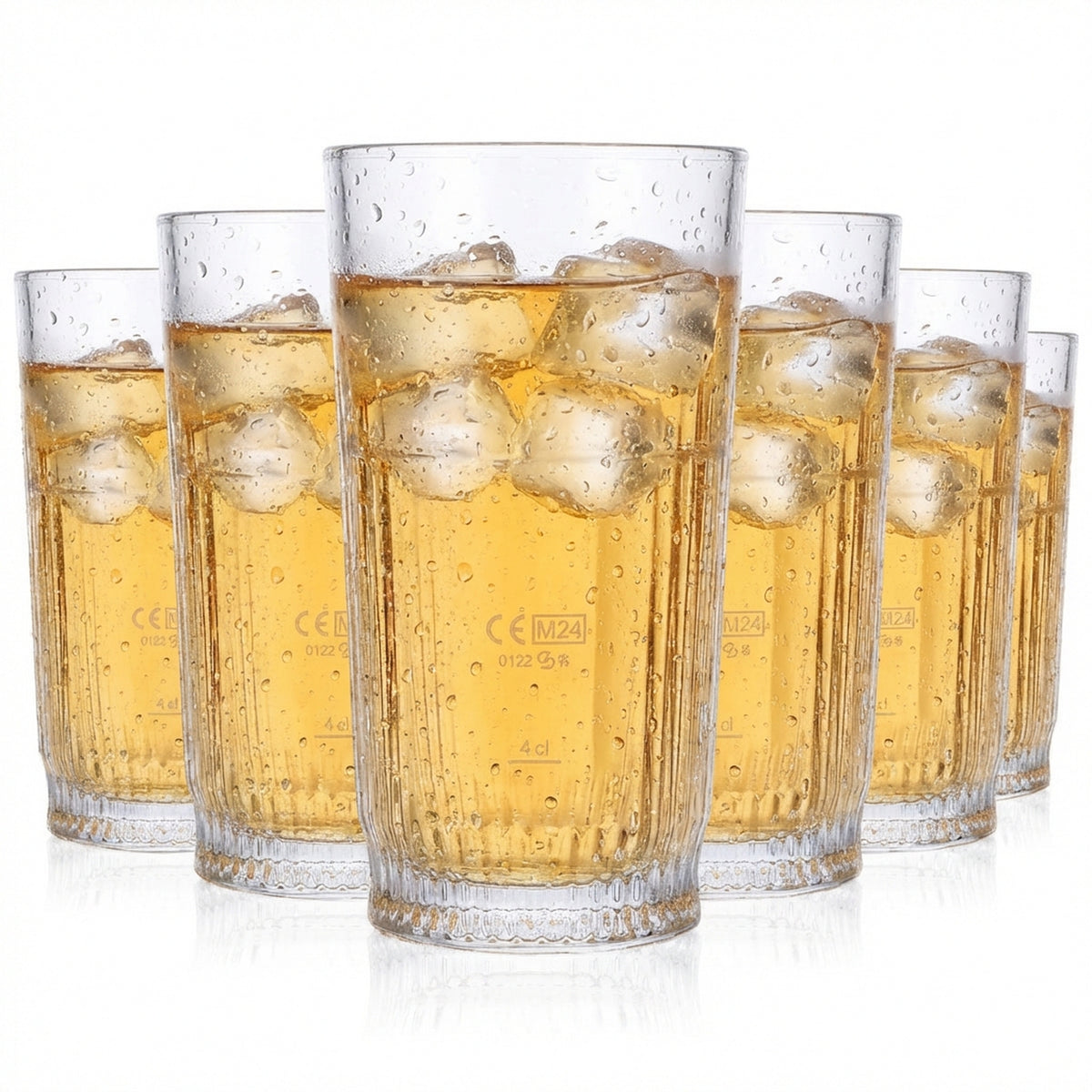6x Johnnie Walker Whiskey Glass 0.37l Long Drink Glasses Relief Highball