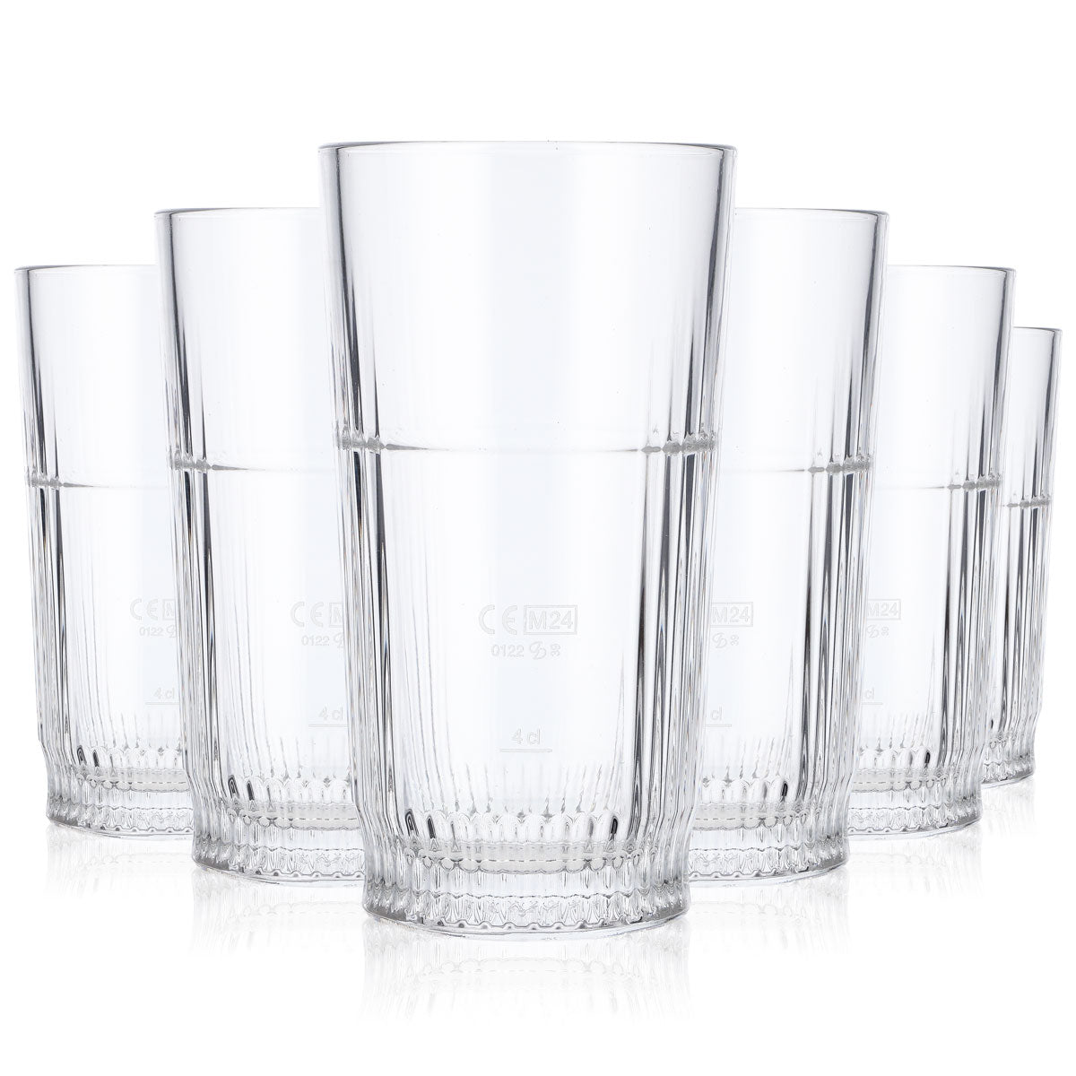 6x Johnnie Walker Whiskey Glass 0.37l Long Drink Glasses Relief Highball – View 5