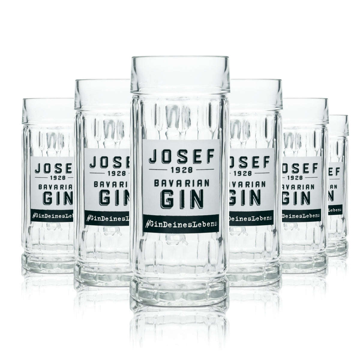 6x Josef Gin Glass 0.3l Jug Gin and Tonic Aperitif Long Drink Cocktail Glasses Gastro