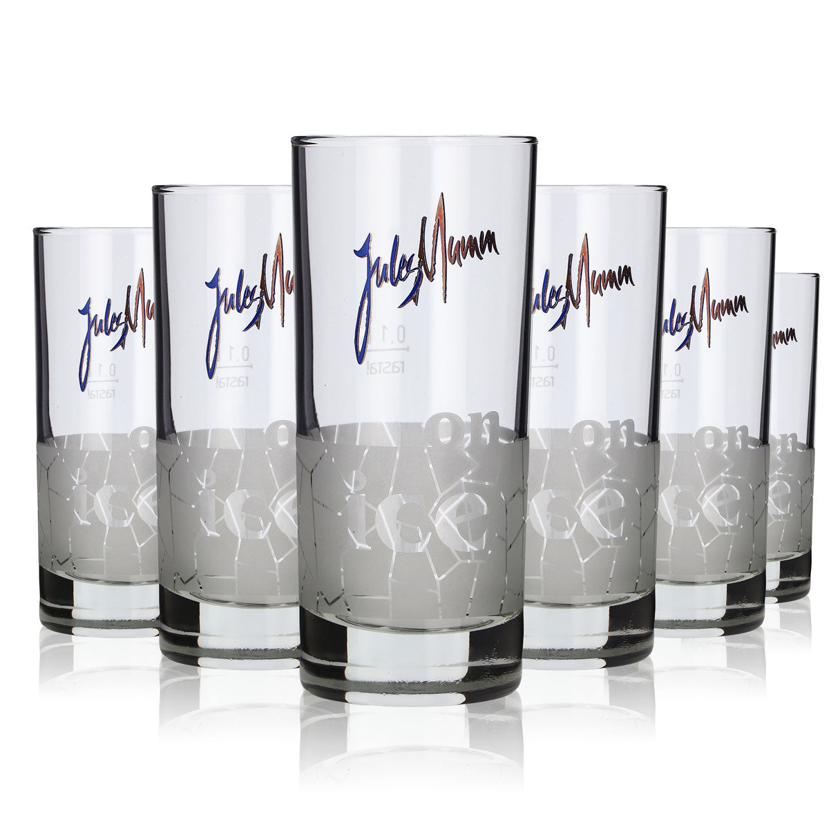 6x Jules Mumm Glass 0.1l Tumbler Long Drink Aperitif Glass Set, Satin Finish